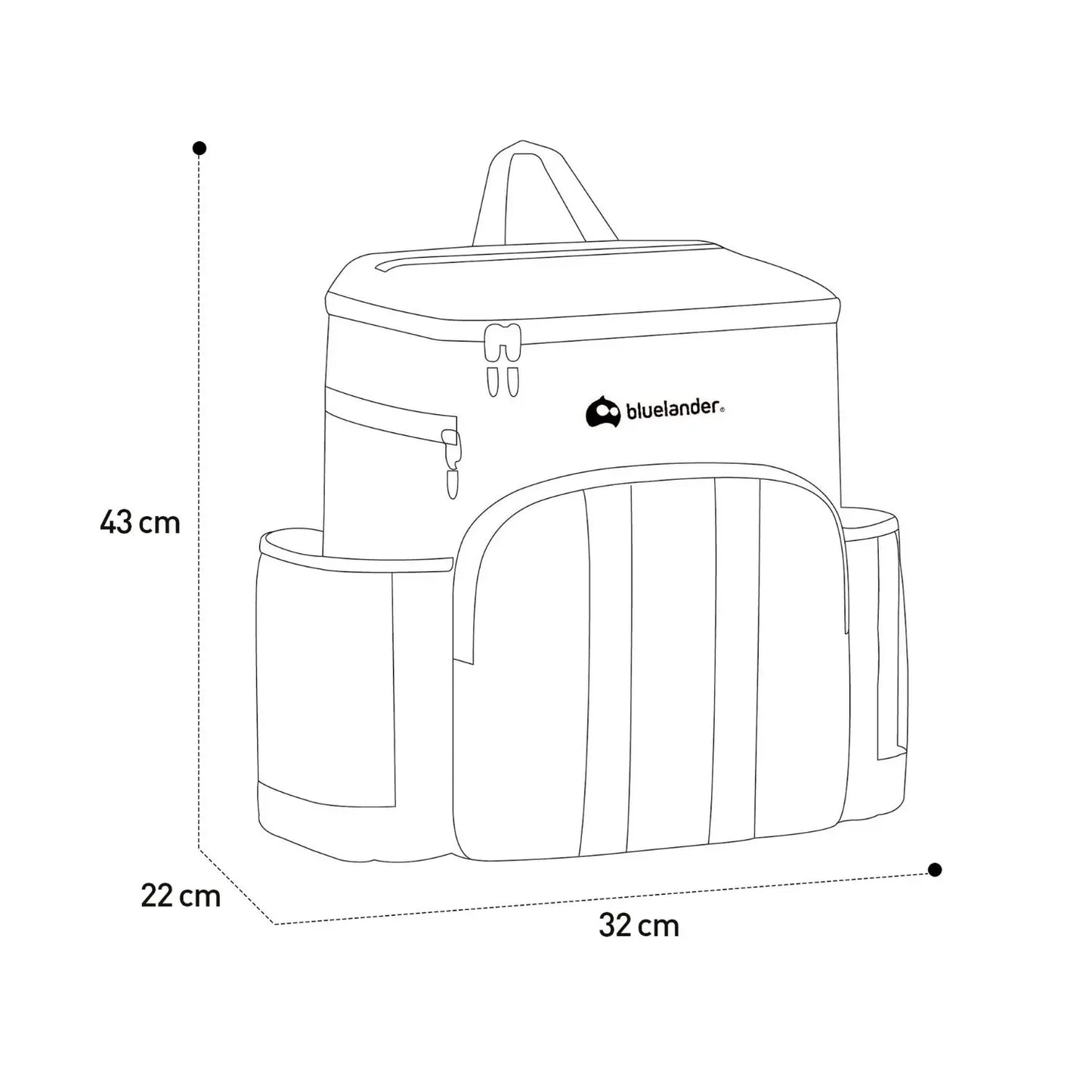 Bluelander Lonchera Térmica Aislada, Mochila Lonchera Portatil, Gran Tamaño 43