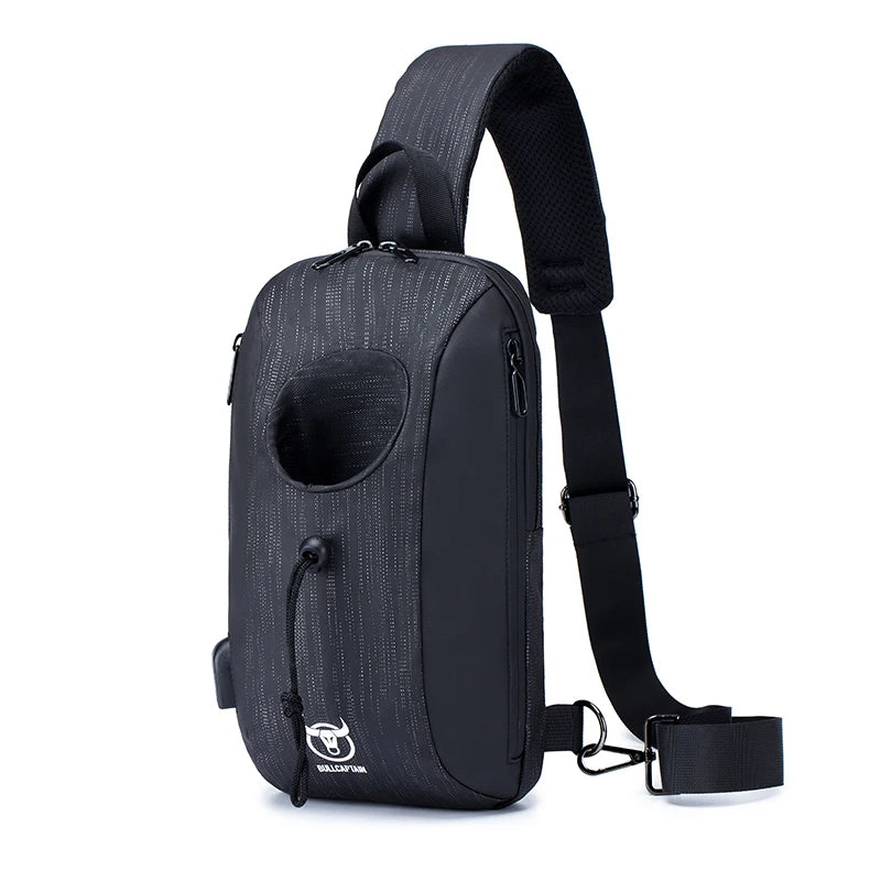 BULLCAPTAIN-Bolso de mensajero multifuncional para hombre, mochila de pecho reca