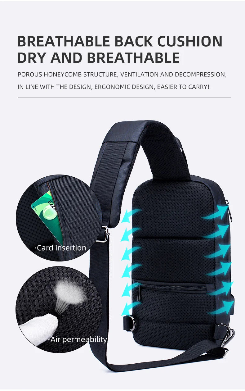 BULLCAPTAIN-Bolso de mensajero multifuncional para hombre, mochila de pecho reca