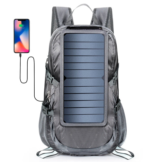 Mochila Solar plegable para senderismo, paquete de día con fuente de alimentaci