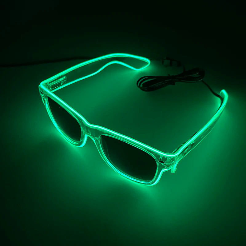 1 unidad de gafas LED iluminadas, gafas de sol brillantes, gafas de neón con al