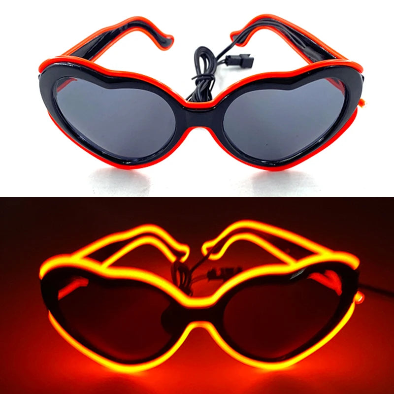 1 unidad de gafas LED iluminadas, gafas de sol brillantes, gafas de neón con al