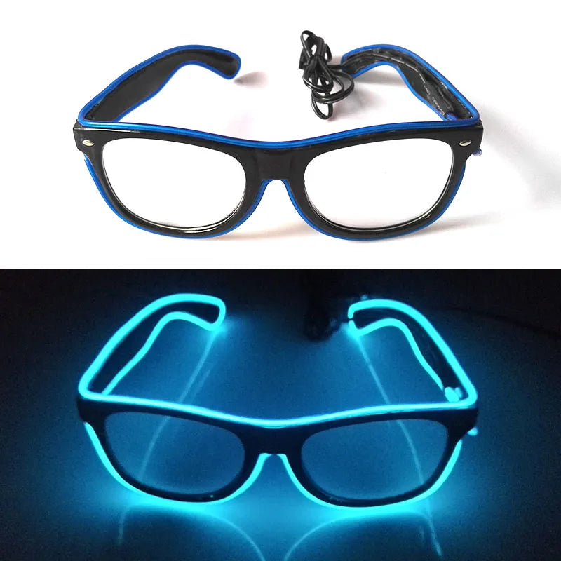 1 unidad de gafas LED iluminadas, gafas de sol brillantes, gafas de neón con al