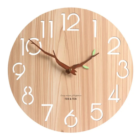 Reloj de pared 3D de madera, diseño moderno, decoración nórdica para habitaci