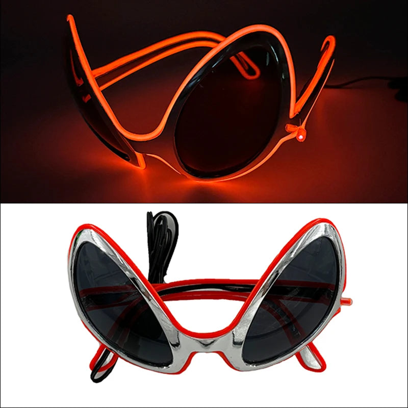 1 unidad de gafas LED iluminadas, gafas de sol brillantes, gafas de neón con al