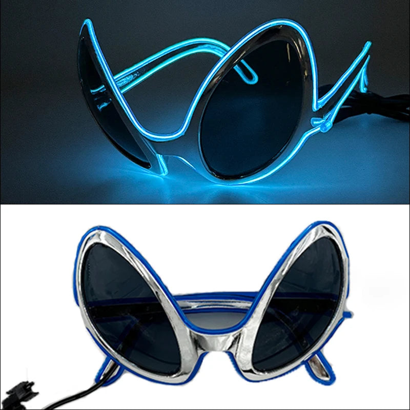 1 unidad de gafas LED iluminadas, gafas de sol brillantes, gafas de neón con al