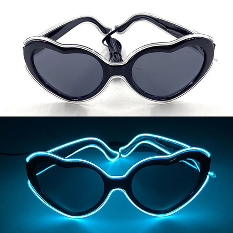 1 unidad de gafas LED iluminadas, gafas de sol brillantes, gafas de neón con al