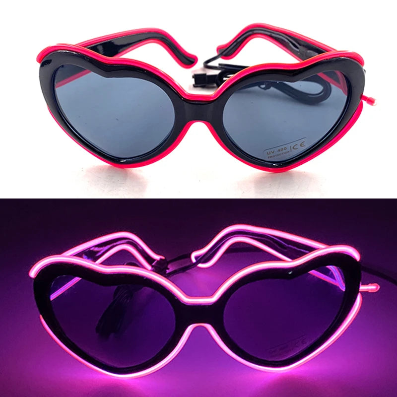 1 unidad de gafas LED iluminadas, gafas de sol brillantes, gafas de neón con al