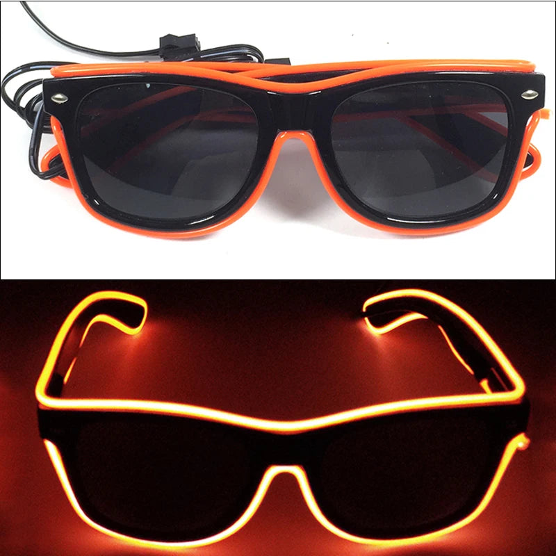 1 unidad de gafas LED iluminadas, gafas de sol brillantes, gafas de neón con al