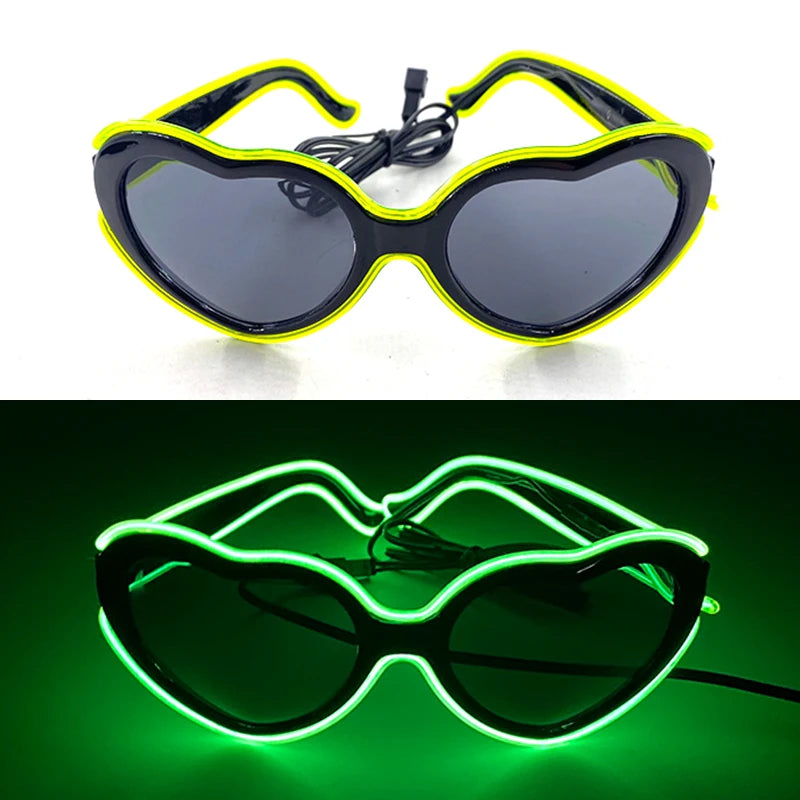 1 unidad de gafas LED iluminadas, gafas de sol brillantes, gafas de neón con al