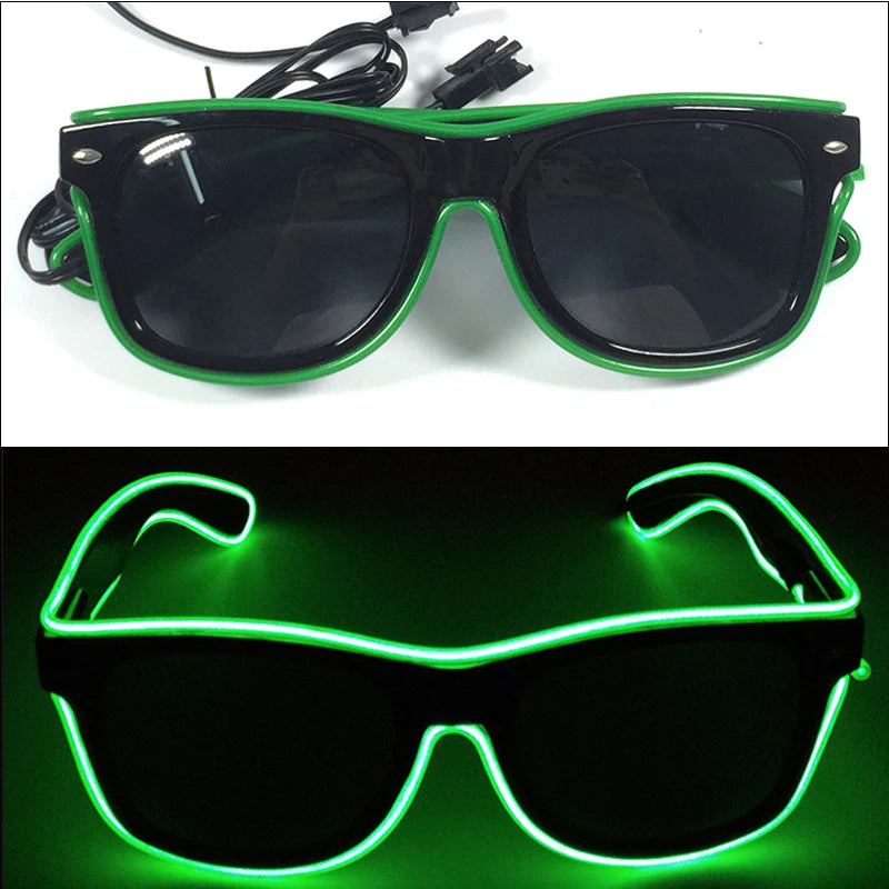 1 unidad de gafas LED iluminadas, gafas de sol brillantes, gafas de neón con al