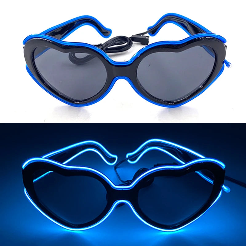 1 unidad de gafas LED iluminadas, gafas de sol brillantes, gafas de neón con al