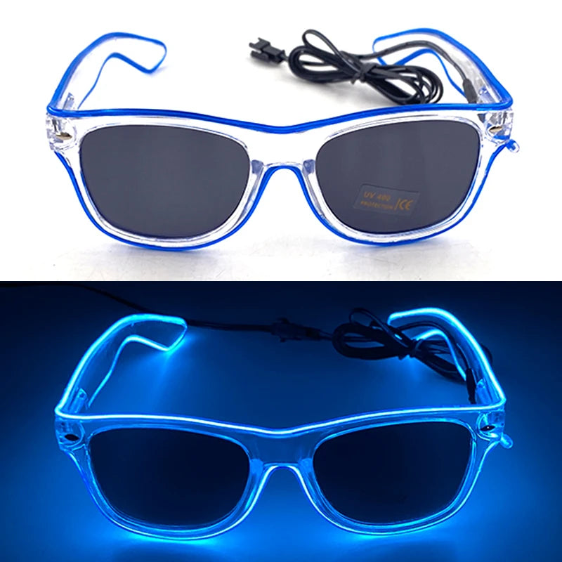 1 unidad de gafas LED iluminadas, gafas de sol brillantes, gafas de neón con al