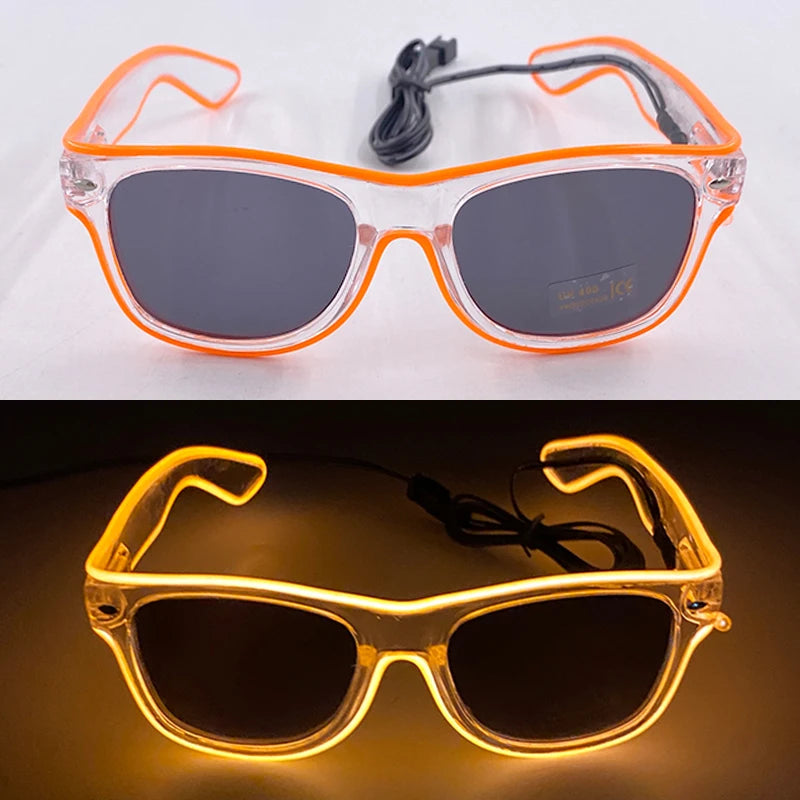 1 unidad de gafas LED iluminadas, gafas de sol brillantes, gafas de neón con al