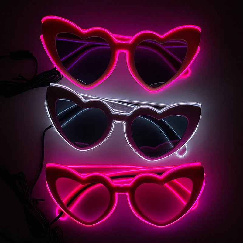 1 unidad de gafas LED iluminadas, gafas de sol brillantes, gafas de neón con al