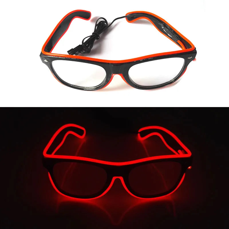 1 unidad de gafas LED iluminadas, gafas de sol brillantes, gafas de neón con al