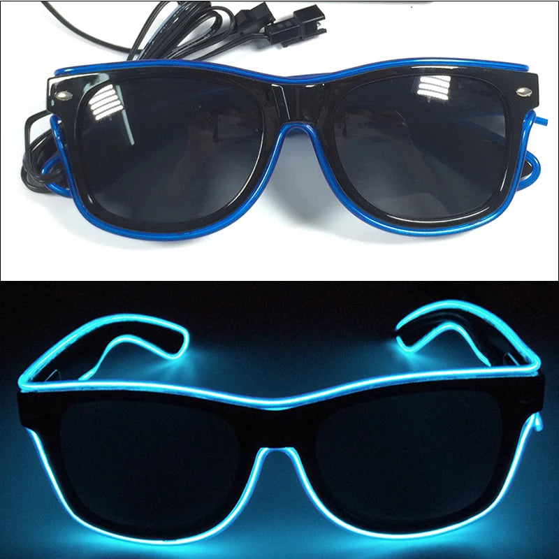 1 unidad de gafas LED iluminadas, gafas de sol brillantes, gafas de neón con al