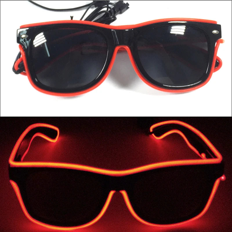 1 unidad de gafas LED iluminadas, gafas de sol brillantes, gafas de neón con al