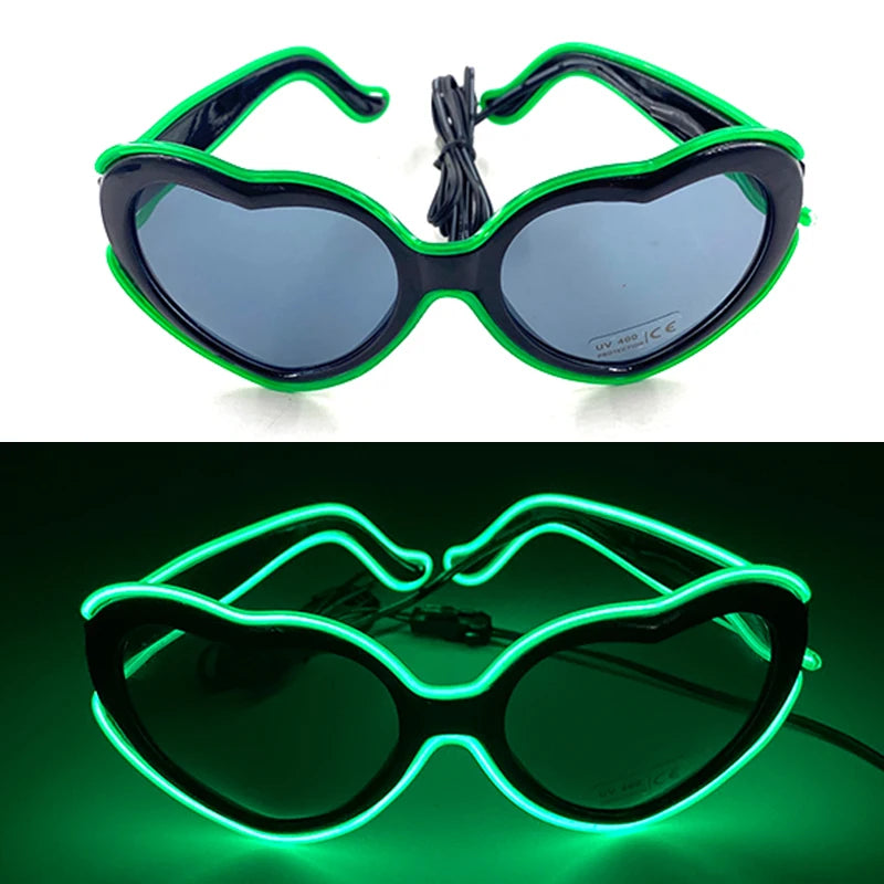 1 unidad de gafas LED iluminadas, gafas de sol brillantes, gafas de neón con al