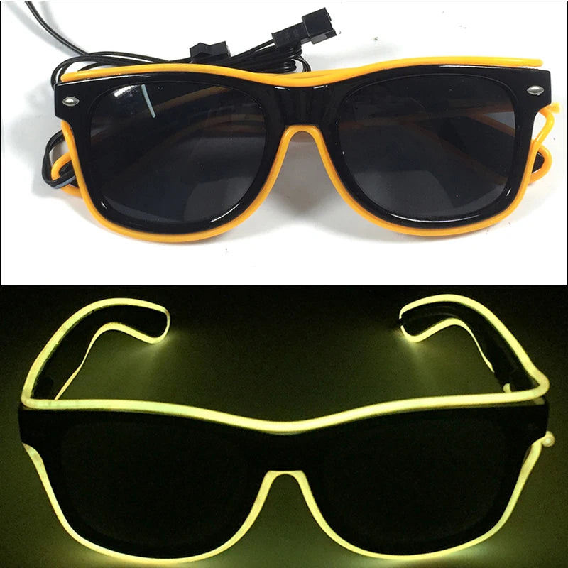 1 unidad de gafas LED iluminadas, gafas de sol brillantes, gafas de neón con al