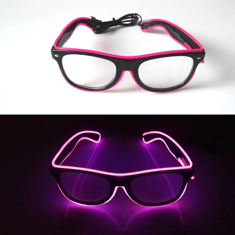 1 unidad de gafas LED iluminadas, gafas de sol brillantes, gafas de neón con al