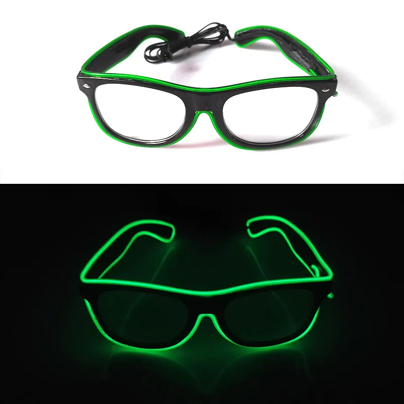 1 unidad de gafas LED iluminadas, gafas de sol brillantes, gafas de neón con al