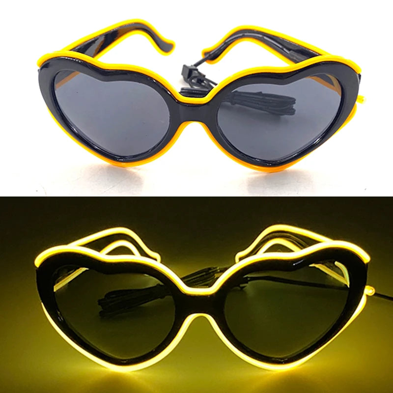 1 unidad de gafas LED iluminadas, gafas de sol brillantes, gafas de neón con al