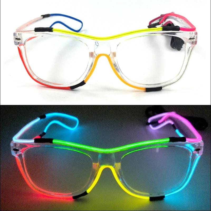 1 unidad de gafas LED iluminadas, gafas de sol brillantes, gafas de neón con al