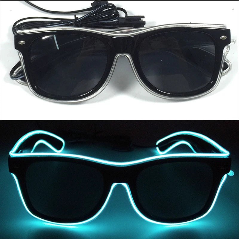 1 unidad de gafas LED iluminadas, gafas de sol brillantes, gafas de neón con al