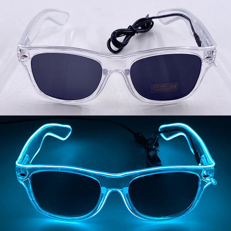 1 unidad de gafas LED iluminadas, gafas de sol brillantes, gafas de neón con al