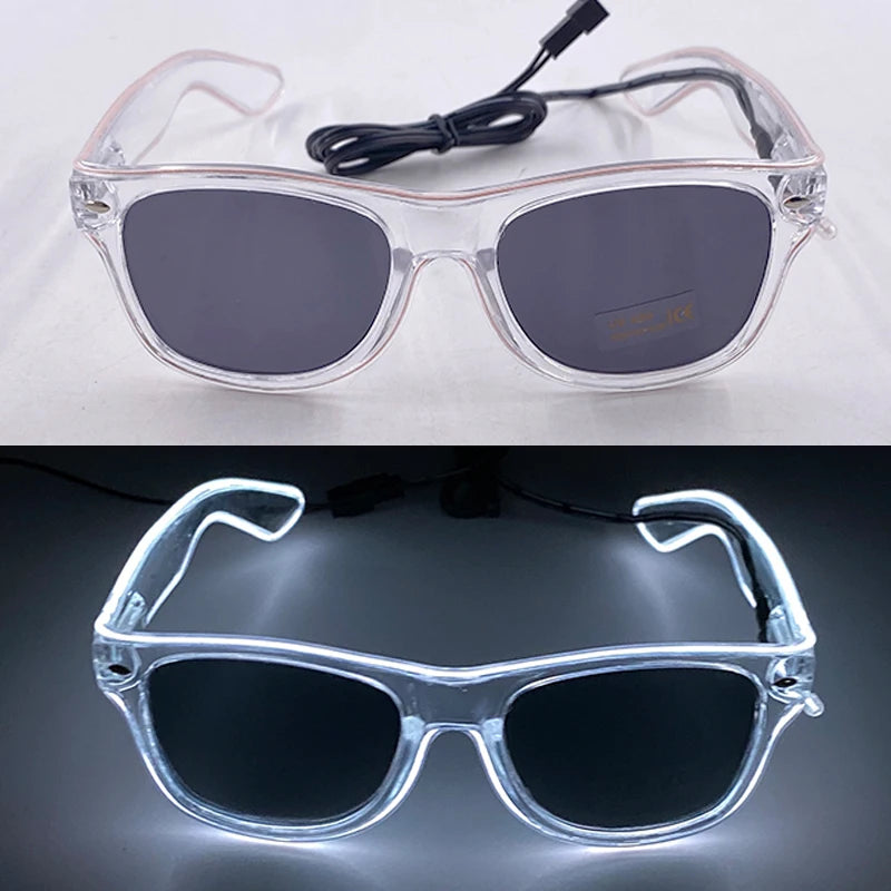 1 unidad de gafas LED iluminadas, gafas de sol brillantes, gafas de neón con al