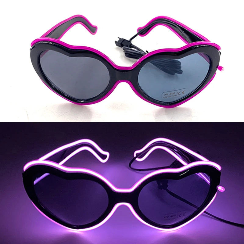 1 unidad de gafas LED iluminadas, gafas de sol brillantes, gafas de neón con al