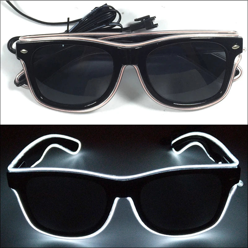 1 unidad de gafas LED iluminadas, gafas de sol brillantes, gafas de neón con al