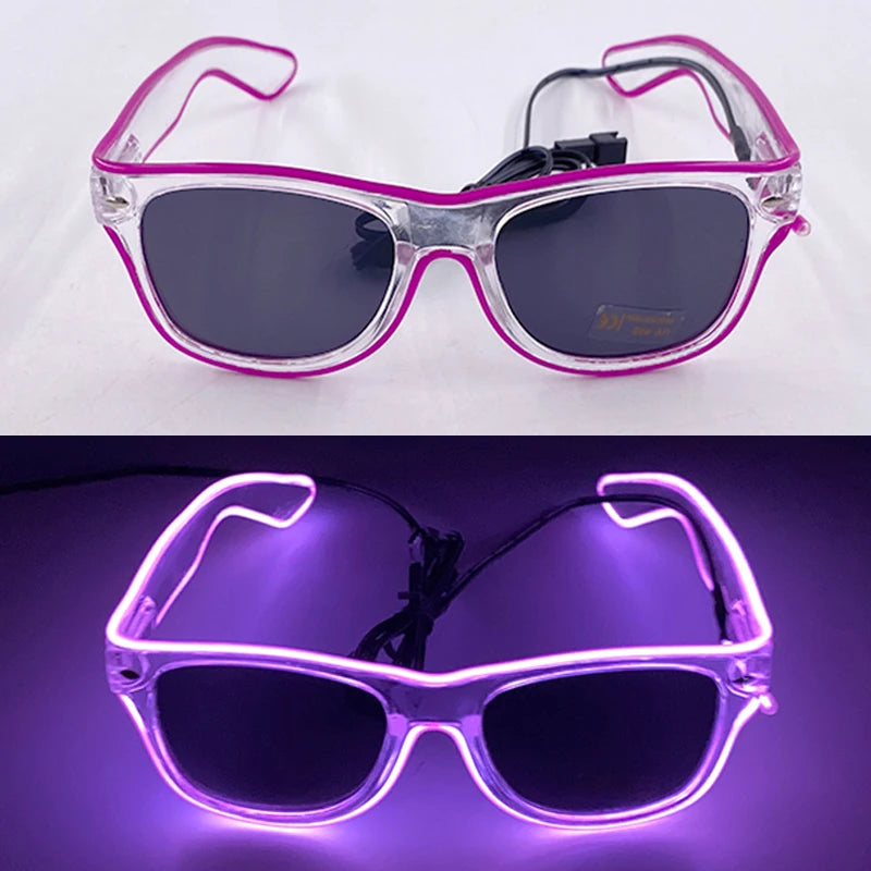 1 unidad de gafas LED iluminadas, gafas de sol brillantes, gafas de neón con al