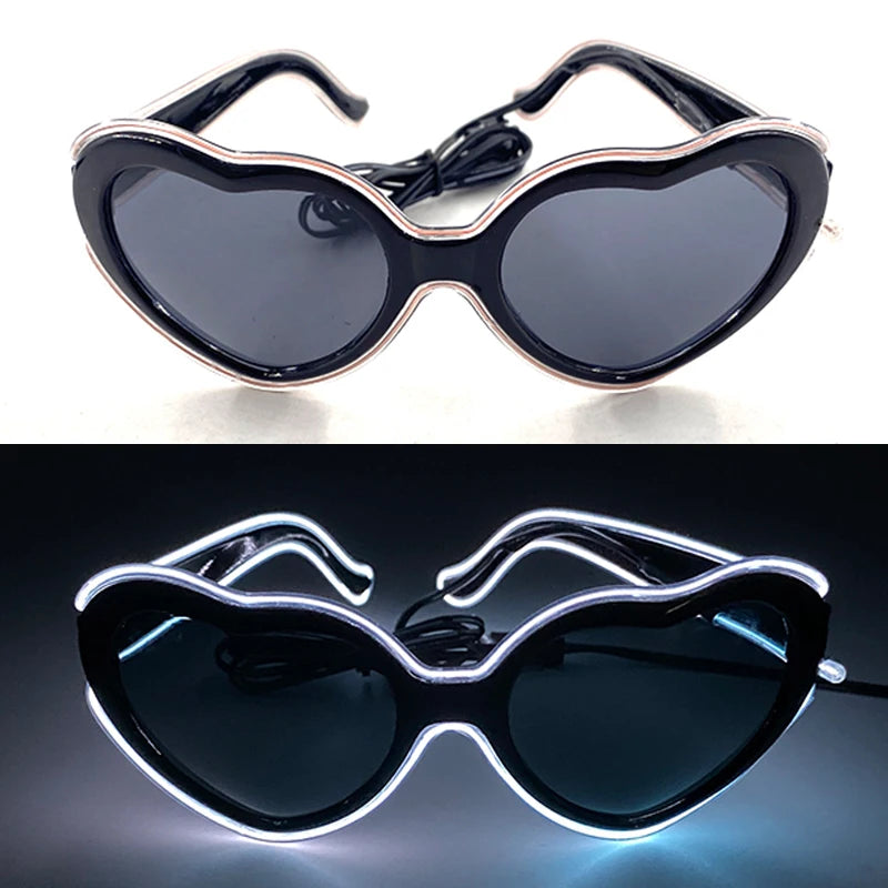 1 unidad de gafas LED iluminadas, gafas de sol brillantes, gafas de neón con al