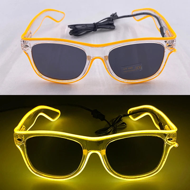 1 unidad de gafas LED iluminadas, gafas de sol brillantes, gafas de neón con al