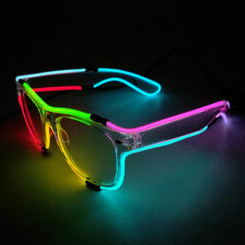 1 unidad de gafas LED iluminadas, gafas de sol brillantes, gafas de neón con al