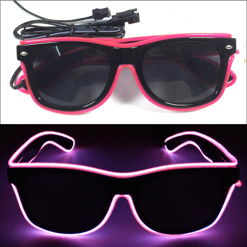 1 unidad de gafas LED iluminadas, gafas de sol brillantes, gafas de neón con al