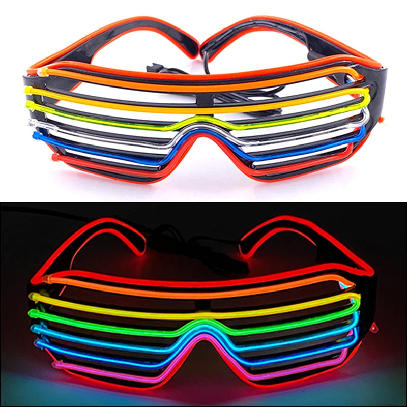 1 unidad de gafas LED iluminadas, gafas de sol brillantes, gafas de neón con al