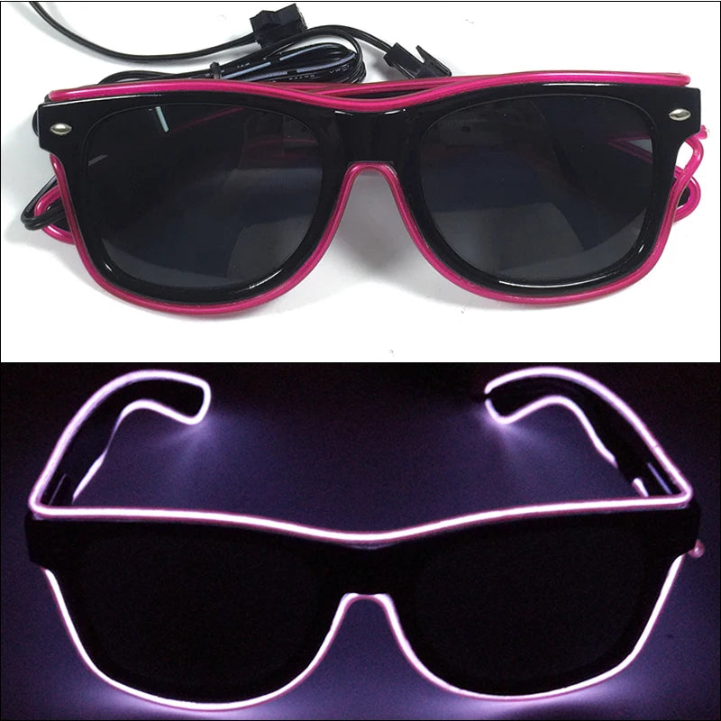 1 unidad de gafas LED iluminadas, gafas de sol brillantes, gafas de neón con al