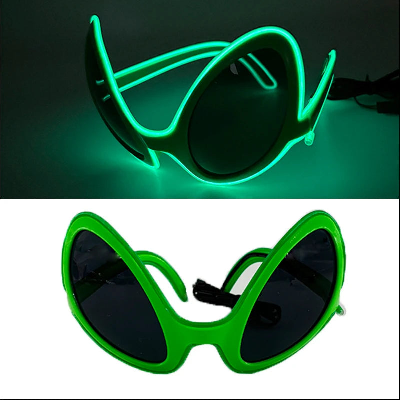 1 unidad de gafas LED iluminadas, gafas de sol brillantes, gafas de neón con al