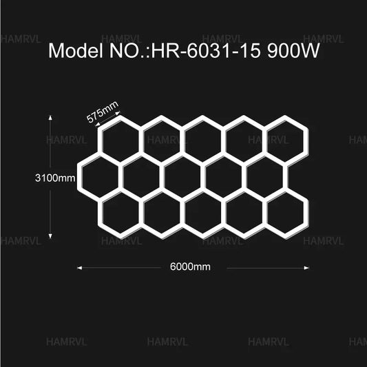 Lámpara de luces hexagonales para garaje, tubo Led de 110V-240V, iluminación d