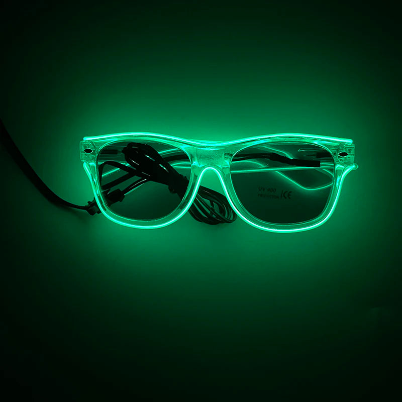 1 unidad de gafas LED iluminadas, gafas de sol brillantes, gafas de neón con al